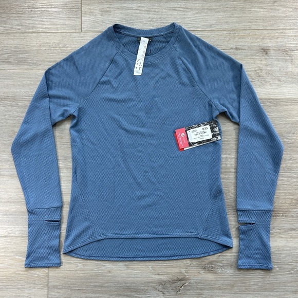 oiselle Tops - NWT Oiselle Size 2 Flyout Long-Sleeve Top Stratus Blue Thumbholes Polartec
